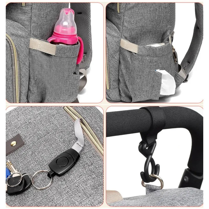 Wickelrucksack mit USB-Anschluss – Baby Rucksack mit Flaschenwärmer & Ladefunktion