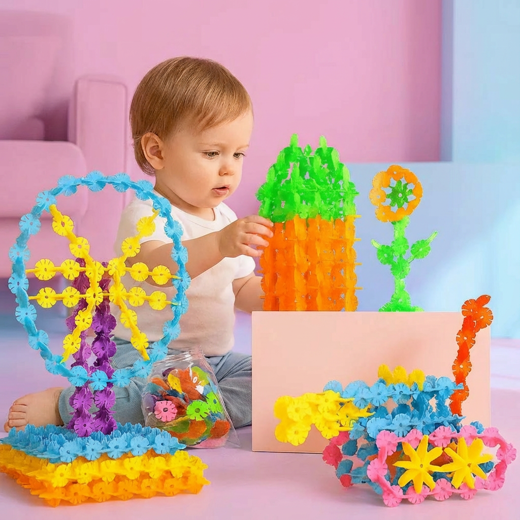 Flockenförmige Montessori Spielbausteine