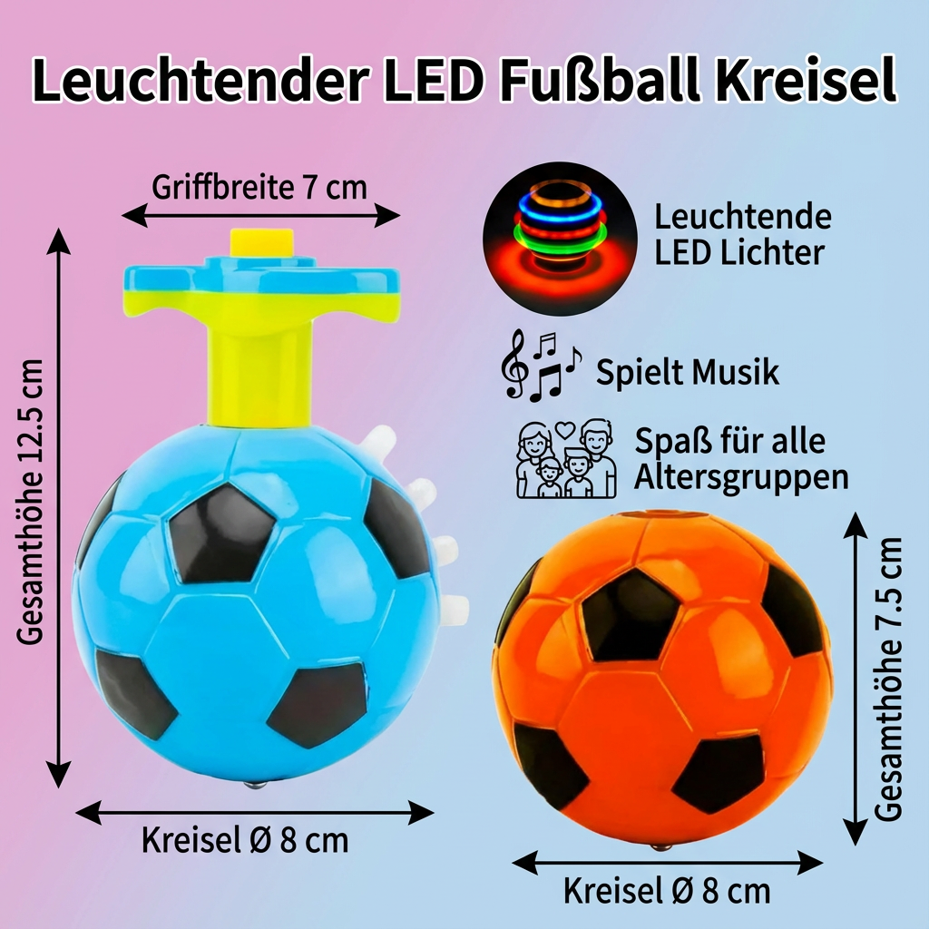 Leuchtender LED Fußball Kreisel