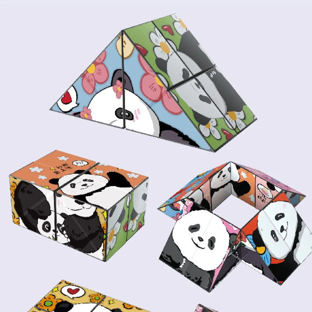 Pädagogische Unterhaltung - Panda Rätselwürfel mit Tiermotiven für Kinder
