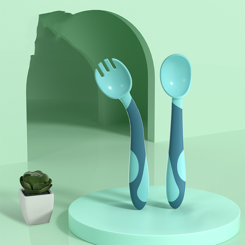 Kinder Löffel und Gabel Set – Rutschfestes Baby Besteck mit ergonomischem Griff