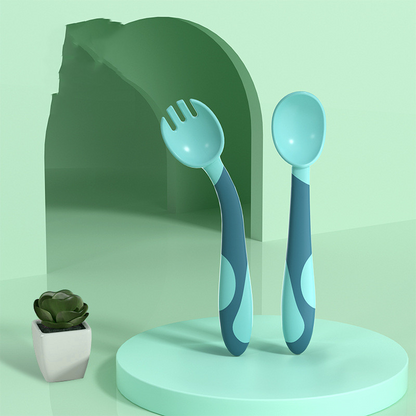 Kinder Löffel und Gabel Set – Rutschfestes Baby Besteck mit ergonomischem Griff