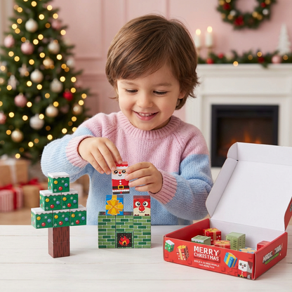 Weihnachtliche Magnet Würfel Bausteine