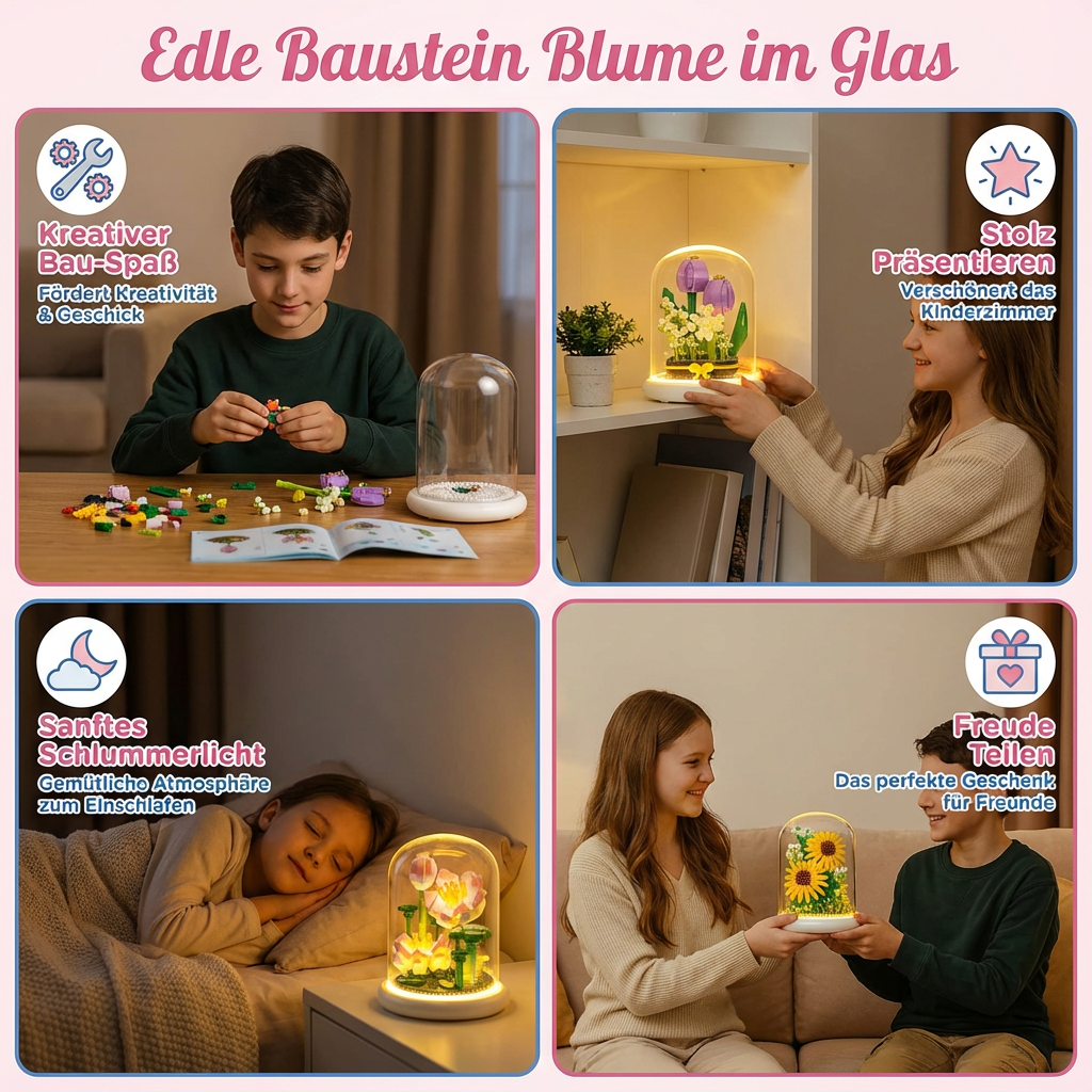 Edle Baustein Blume im Glas