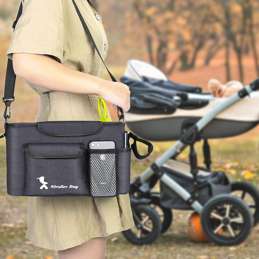 Praktische Stroller Tasche für Kinderwagen – Organizer mit Schultergurt und Fächern