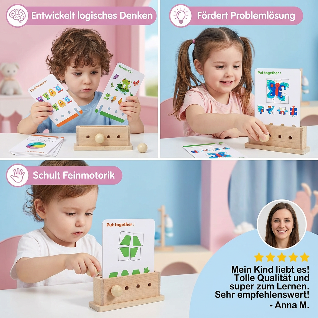 Holz Logik Entschlüsselungs Lernspiel für Kinder - Frühe Fähigkeiten Fördern