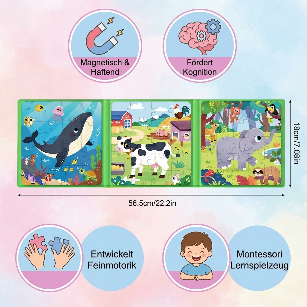 Magnetisches Montessori Puzzle Buch