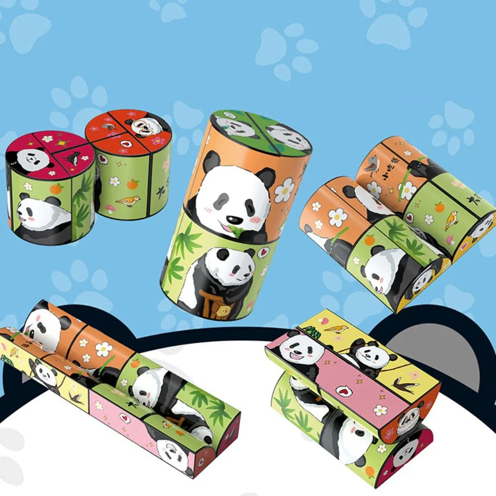 Pädagogische Unterhaltung - Panda Rätselwürfel mit Tiermotiven für Kinder