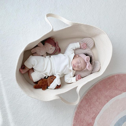 Baby Korb für Neugeborene – Weich und Bequem mit Tragegriffen