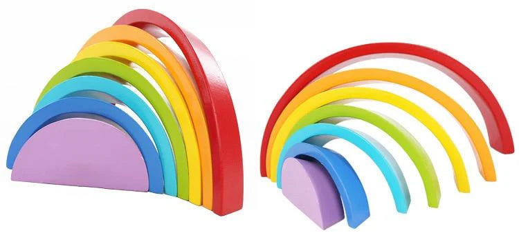 Holz-Regenbogen Stapelspiel – Montessori Lernspielzeug