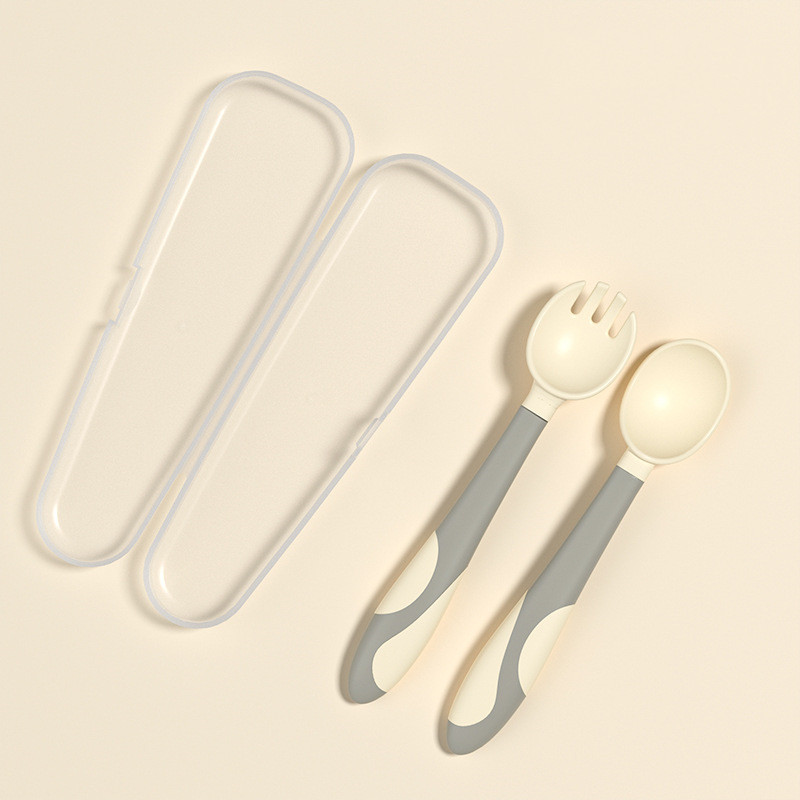 Kinder Löffel und Gabel Set – Rutschfestes Baby Besteck mit ergonomischem Griff