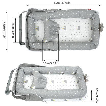 Portable und faltbare Babybett mit Kissen