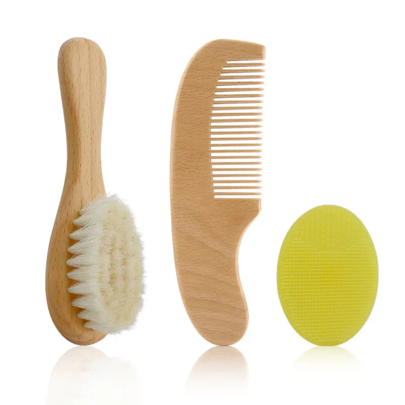 Baby Haarpflege Set mit Bürste und Holzkamm