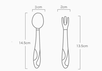 Kinder Löffel und Gabel Set – Rutschfestes Baby Besteck mit ergonomischem Griff