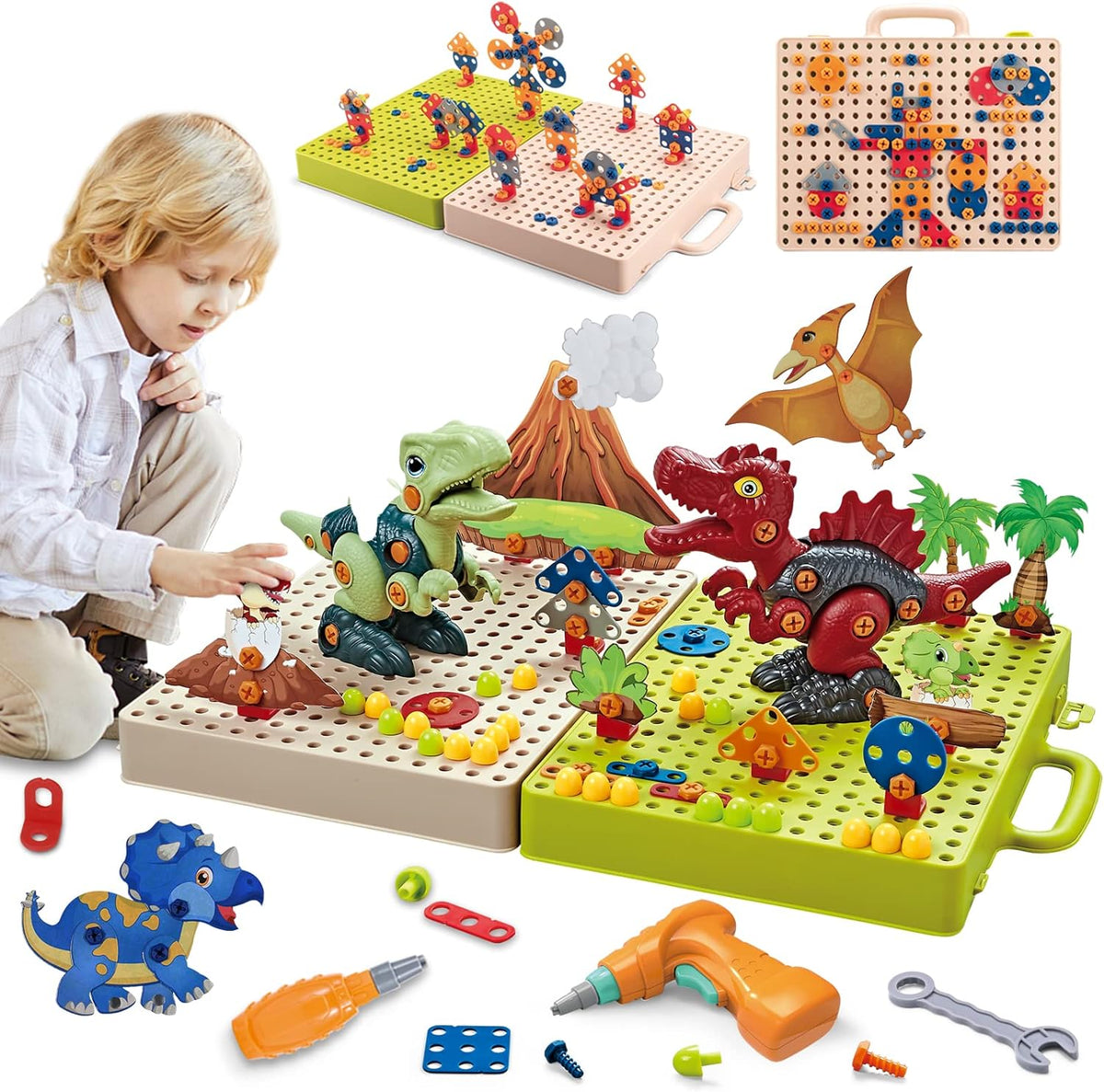 Kreativer Schraubspaß – Dinosaurier Konstruktionsset