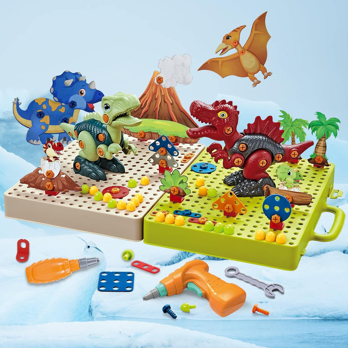 Kreativer Schraubspaß – Dinosaurier Konstruktionsset