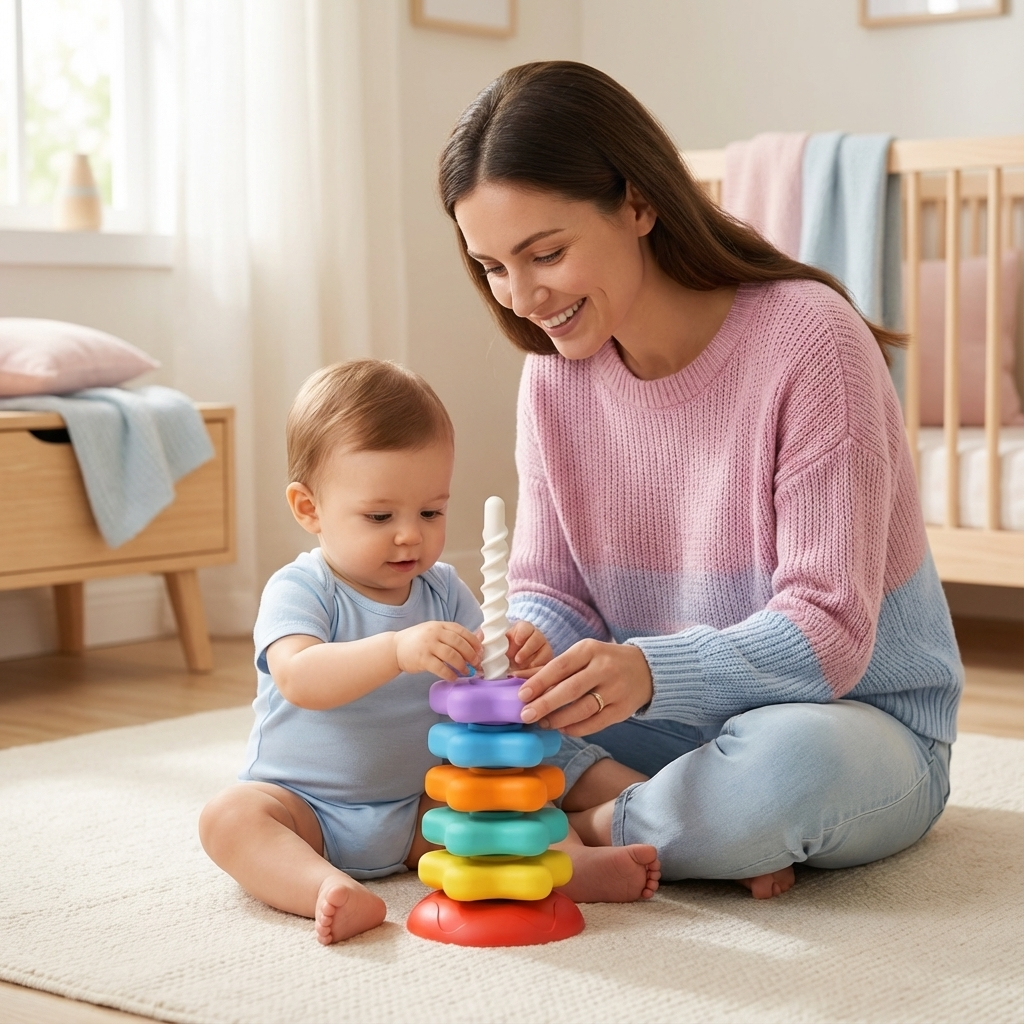 Regenbogen Dreh- und Farbturm Spielzeug