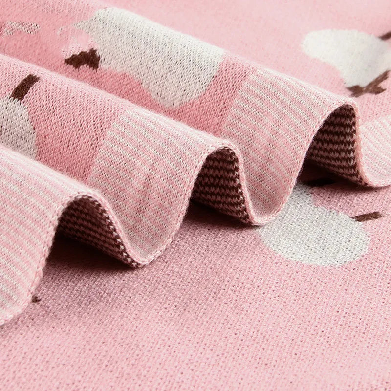 Niedliche Babydecke mit Schaf-Muster – Weiche und warme Decke für Kinderwagen