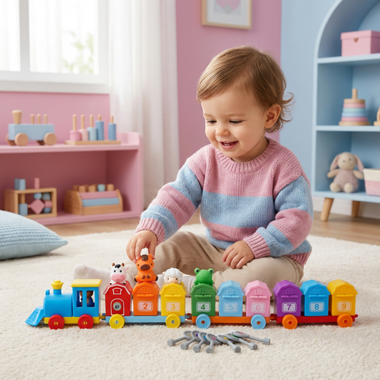 Montessori Bauernhof Lernzug Kinderspielzeug