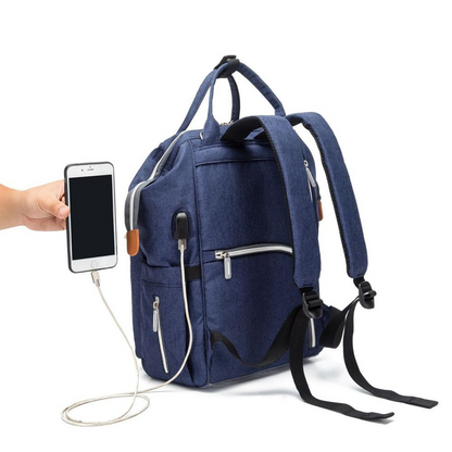 Baby Wickelrucksack mit USB-Anschluss – Multifunktionaler Rucksack für Eltern