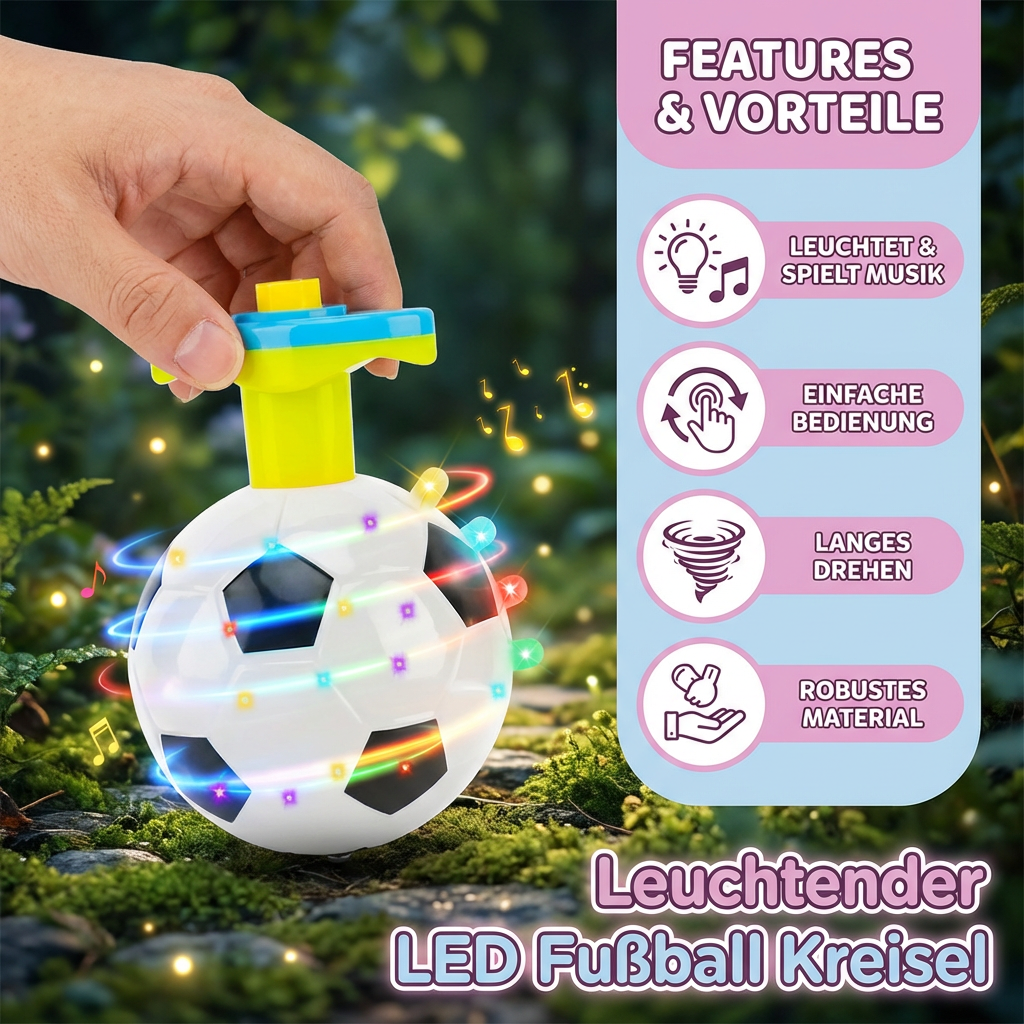 Leuchtender LED Fußball Kreisel