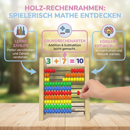 Holz-Rechenrahmen zum Zählen und Rechnen lernen