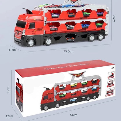 2in1 Ausklappbare Lastwagen Rennstrecke