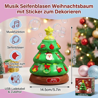 Musik Seifenblasen Weihnachtsbaum mit Sticker zum Dekorieren