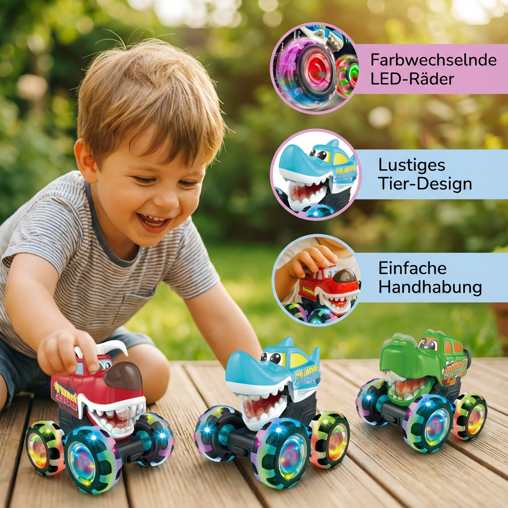 Leuchtende Monstertruck Spielautos