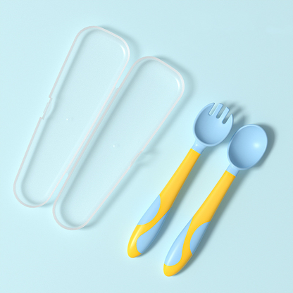 Kinder Löffel und Gabel Set – Rutschfestes Baby Besteck mit ergonomischem Griff