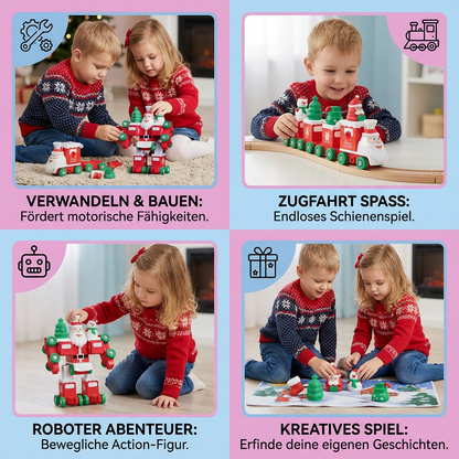 2in1 Transformierender Weihnachtszug und Weihnachtsmann Roboter