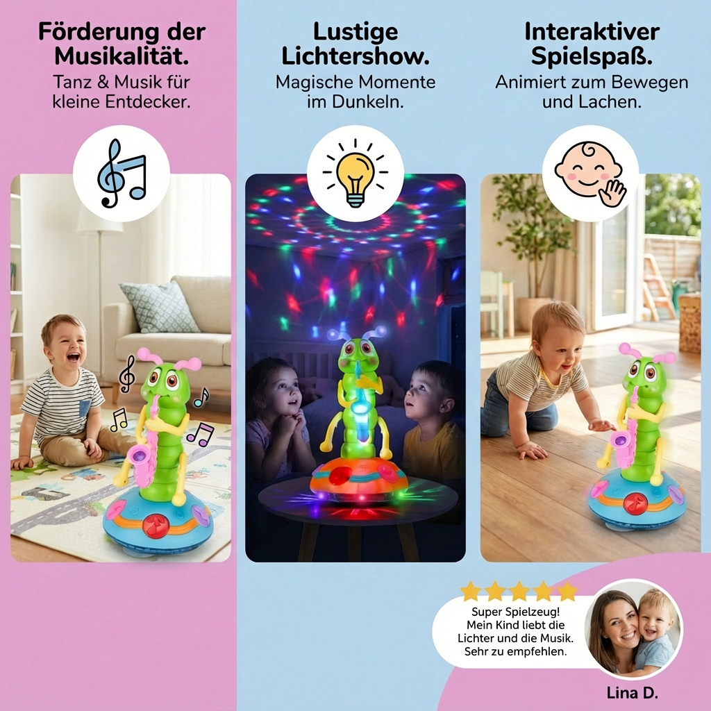 Tanzende Saxophon Raupe Kinder Spielzeug