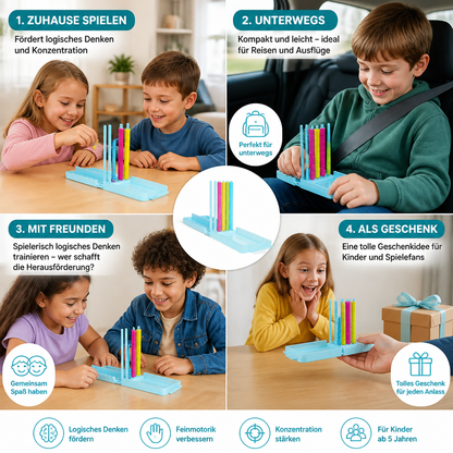 Mini-Farbstapel-Challenge – Tragbares Denk- und Geschicklichkeitsspiel