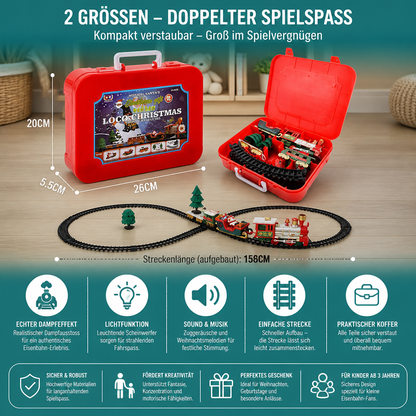 Elektrische Kinder-Eisenbahn mit Licht-, Sound- & Dampfeffekten