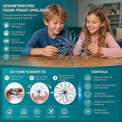 Geometrisches Feder-Fidget-Spielzeug – Sensorische Anti-Stress-Skulptur