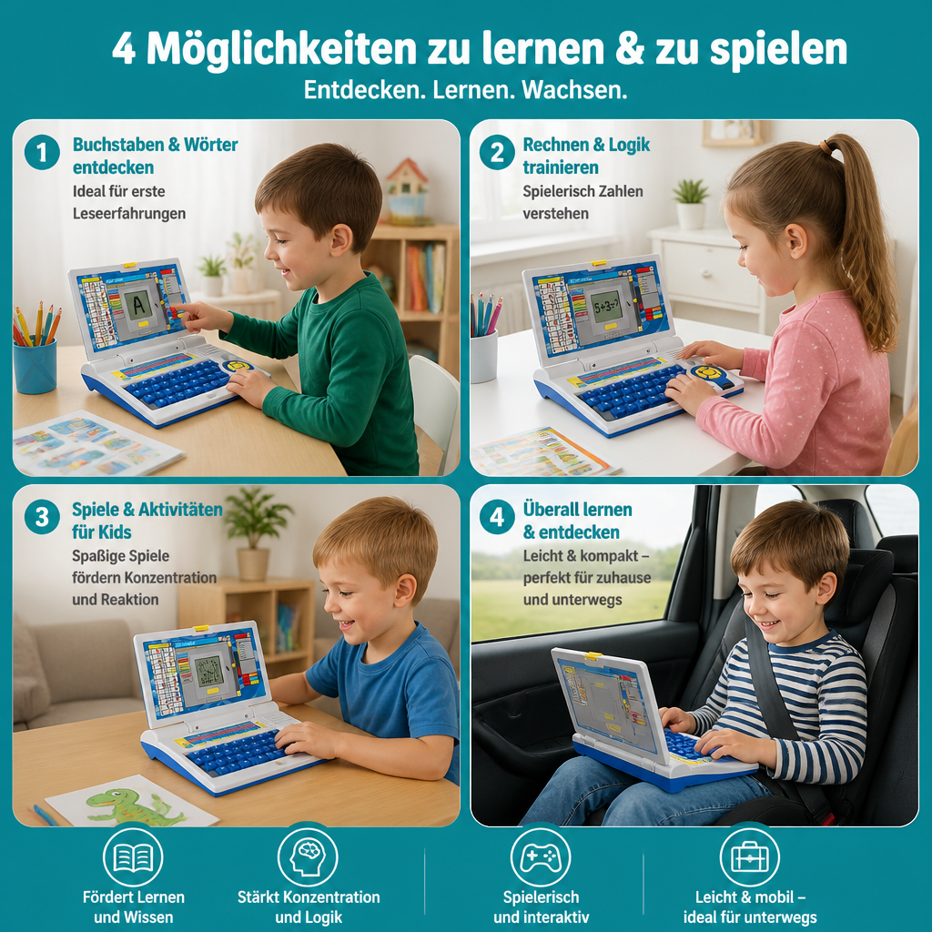 Interaktiver Lern-Laptop für Kinder