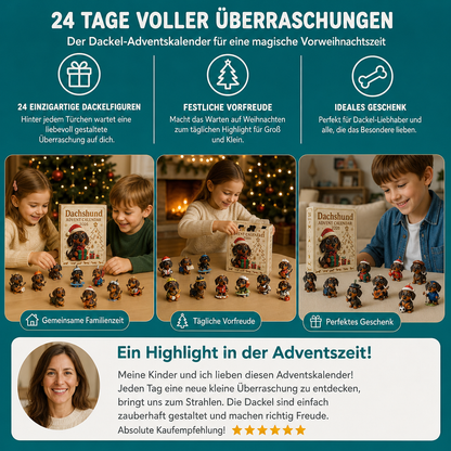 24-Tage Dackel-Adventskalender mit Überraschungsfiguren
