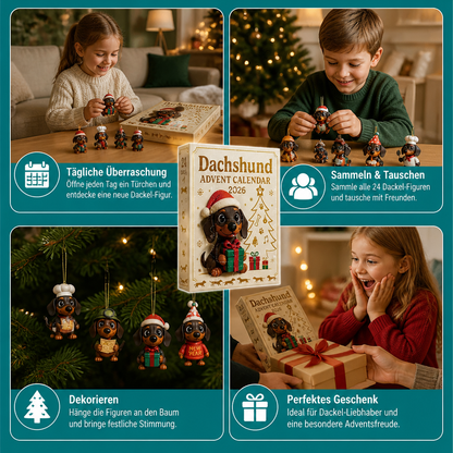 24-Tage Dackel-Adventskalender mit Überraschungsfiguren