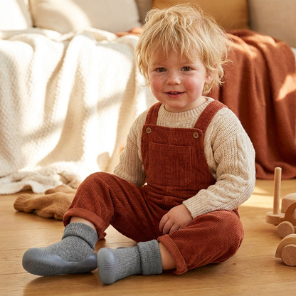 Warme Lauflern-Sockenschuhe für Babys mit weichen rutschfesten Sohlen