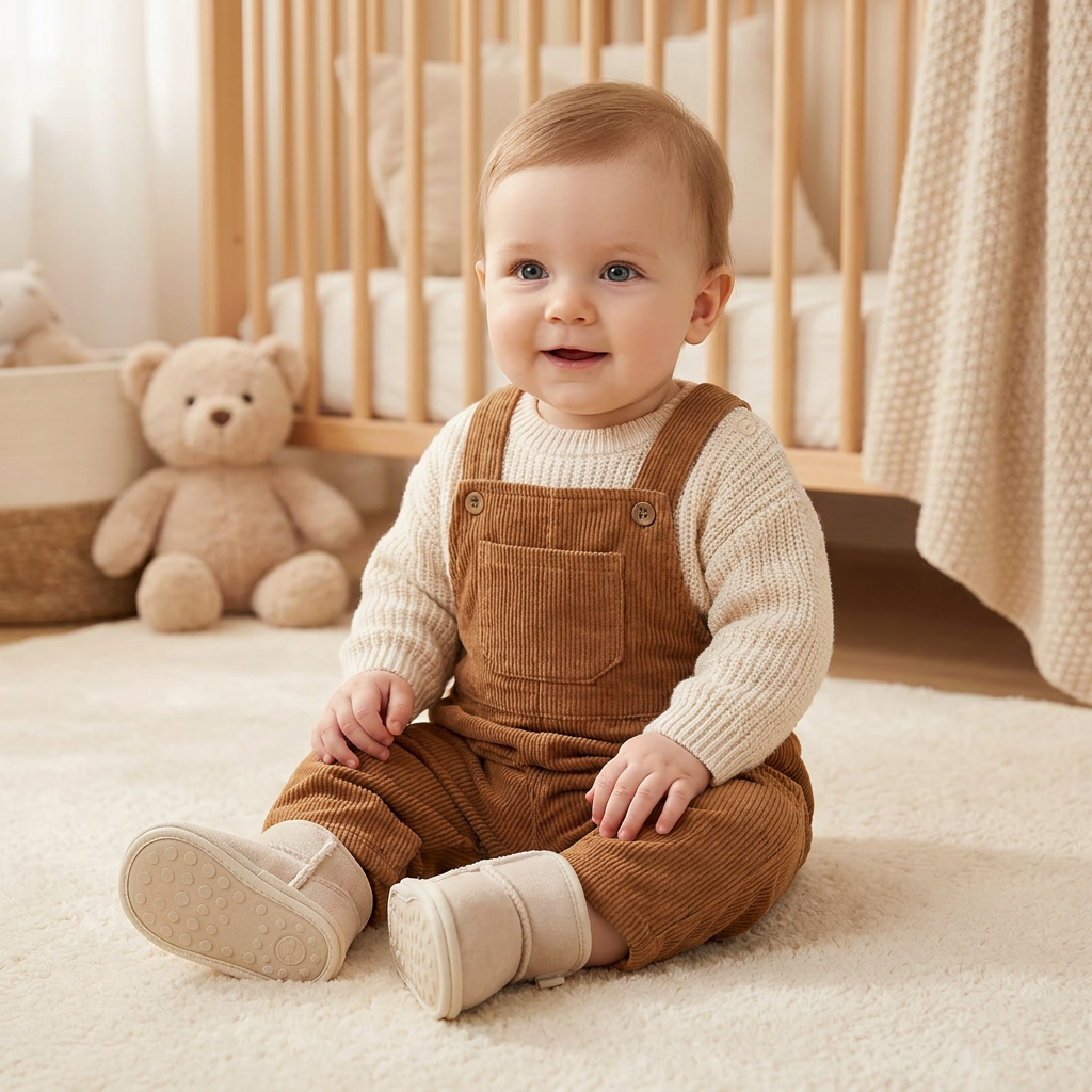 Gefütterte Baby-Winterstiefel mit weichen rutschfesten Sohlen