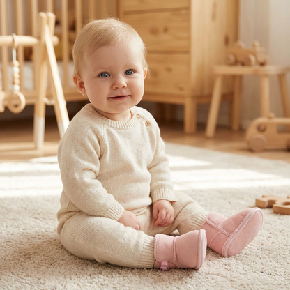 Gefütterte Baby-Winterstiefel mit weichen rutschfesten Sohlen
