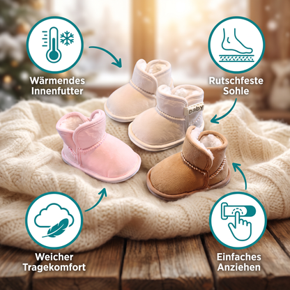 Gefütterte Baby-Winterstiefel mit weichen rutschfesten Sohlen