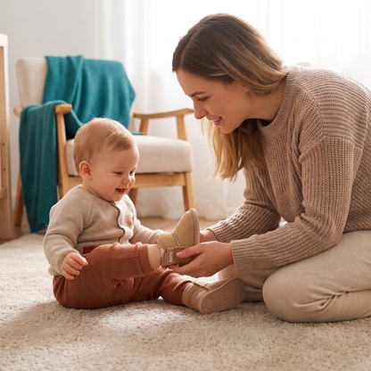 Gefütterte Baby-Winterstiefel mit weichen rutschfesten Sohlen