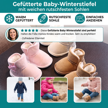 Gefütterte Baby-Winterstiefel mit weichen rutschfesten Sohlen