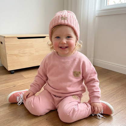 Baby-Outfit mit besticktem Bären-Sweatshirt & passender Jogginghose