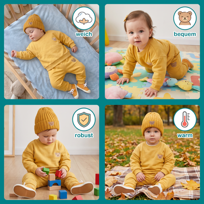 Baby-Outfit mit besticktem Bären-Sweatshirt & passender Jogginghose