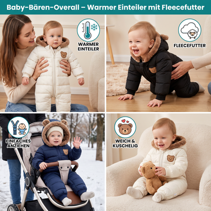 Baby-Bären-Overall – Warmer Einteiler mit Fleecefutter