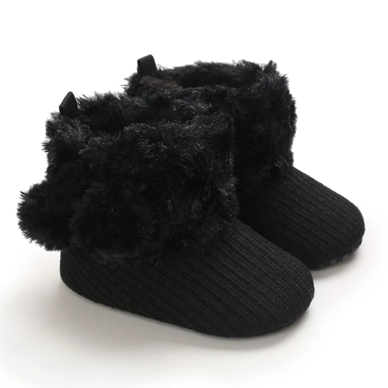 Warme Baby-Winterstiefel – Weiche, gefütterte Hausschuhe mit rutschfester Sohle