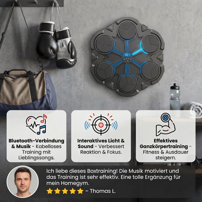 Bluetooth Musik-Boxtrainer für die Wand – Interaktives Boxziel mit Licht & Sound