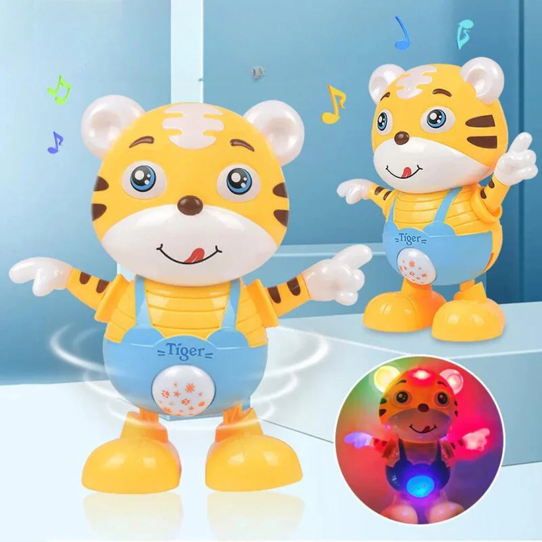 Musikalische Entwicklung – Tanzender Tiger mit Lichtern und Musik